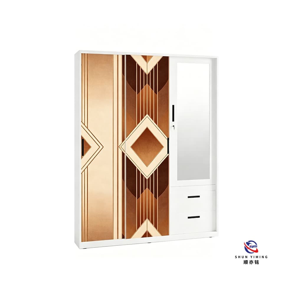 patterned fabric non woven portable wardrobe with lockable zipper door, simple metal frame closet for bedroom patterned fabric non woven portable wardrobe with lockable zipper door, simple metal frame closet for bedroom