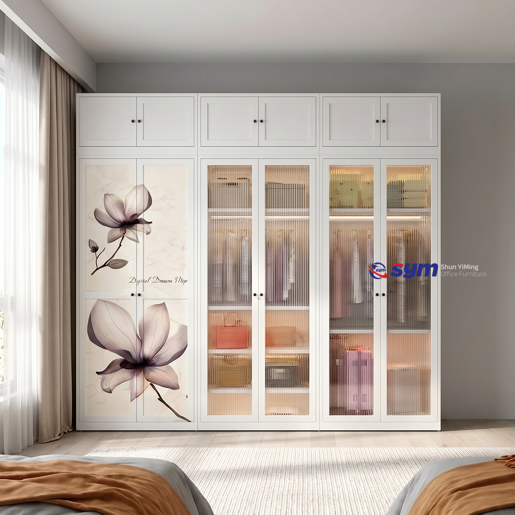 patterned fabric non woven portable wardrobe with lockable zipper door, simple metal frame closet for bedroom patterned fabric non woven portable wardrobe with lockable zipper door, simple metal frame closet for bedroom