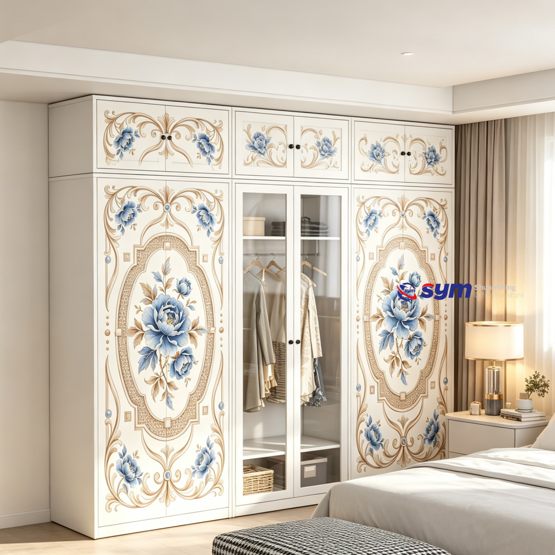 patterned fabric non woven portable wardrobe with lockable zipper door, simple metal frame closet for bedroom patterned fabric non woven portable wardrobe with lockable zipper door, simple metal frame closet for bedroom