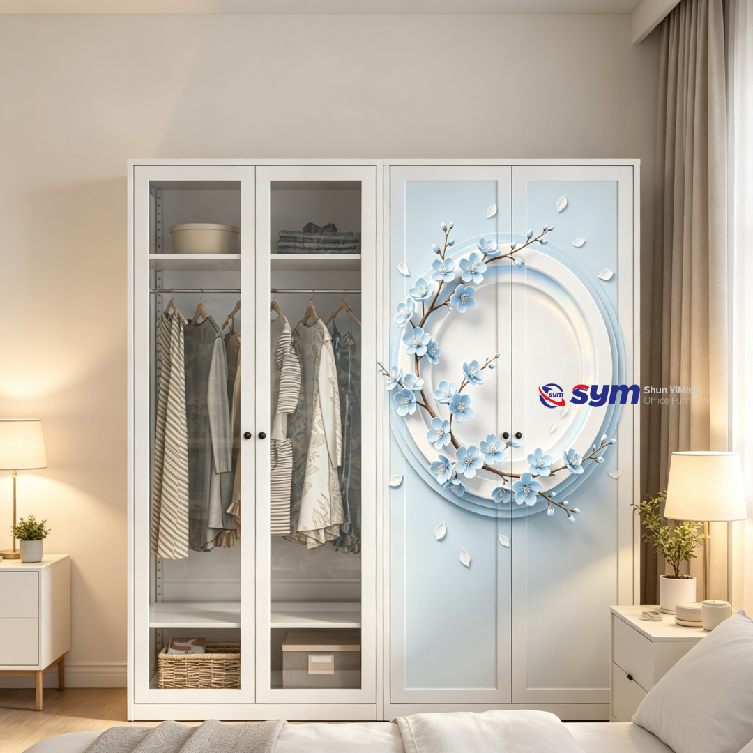 patterned fabric non woven portable wardrobe with lockable zipper door, simple metal frame closet for bedroom patterned fabric non woven portable wardrobe with lockable zipper door, simple metal frame closet for bedroom