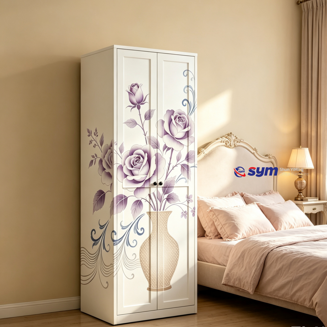 patterned fabric non woven portable wardrobe with lockable zipper door, simple metal frame closet for bedroom patterned fabric non woven portable wardrobe with lockable zipper door, simple metal frame closet for bedroom
