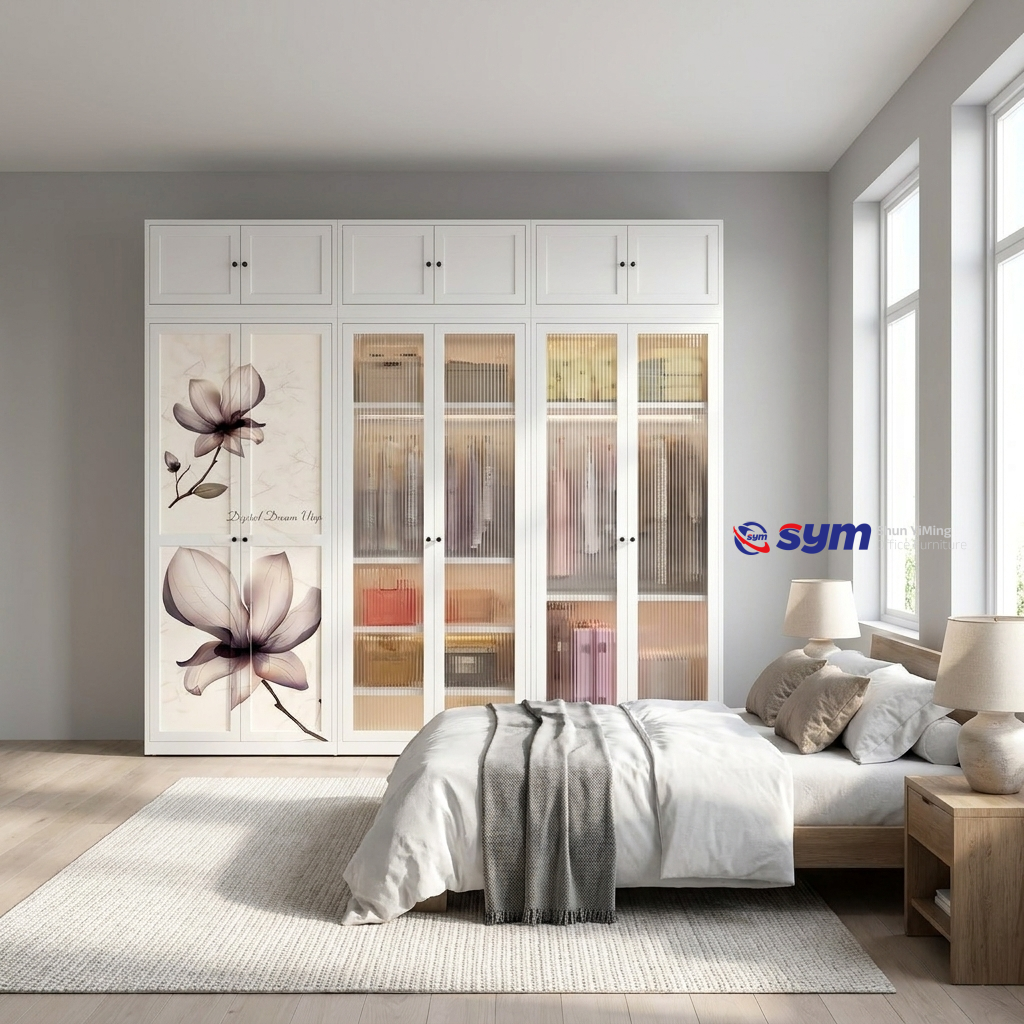 patterned fabric non woven portable wardrobe with lockable zipper door, simple metal frame closet for bedroom patterned fabric non woven portable wardrobe with lockable zipper door, simple metal frame closet for bedroom