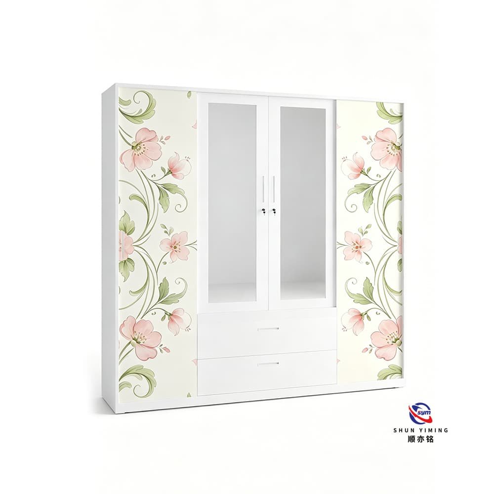 patterned fabric non woven portable wardrobe with lockable zipper door, simple metal frame closet for bedroom patterned fabric non woven portable wardrobe with lockable zipper door, simple metal frame closet for bedroom