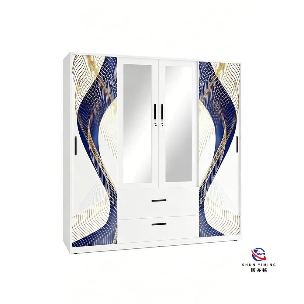 patterned fabric non woven portable wardrobe with lockable zipper door, simple metal frame closet for bedroom patterned fabric non woven portable wardrobe with lockable zipper door, simple metal frame closet for bedroom