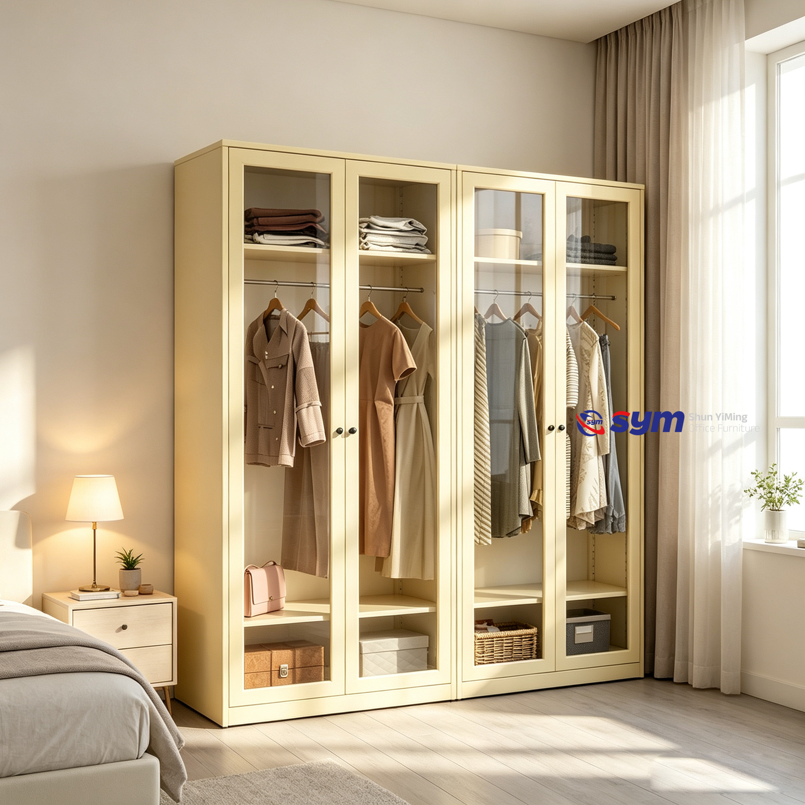 patterned fabric non woven portable wardrobe with lockable zipper door, simple metal frame closet for bedroom patterned fabric non woven portable wardrobe with lockable zipper door, simple metal frame closet for bedroom