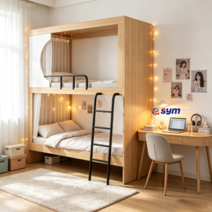 smart space capsule bed with led ambient lighting, modern abs sleeping pod for youth hostels & transit airports