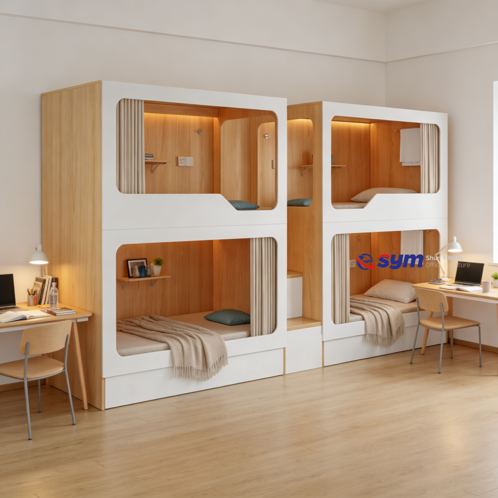 smart space capsule bed with led ambient lighting, modern abs sleeping pod for youth hostels & transit airports smart space capsule bed with led ambient lighting, modern abs sleeping pod for youth hostels & transit airports