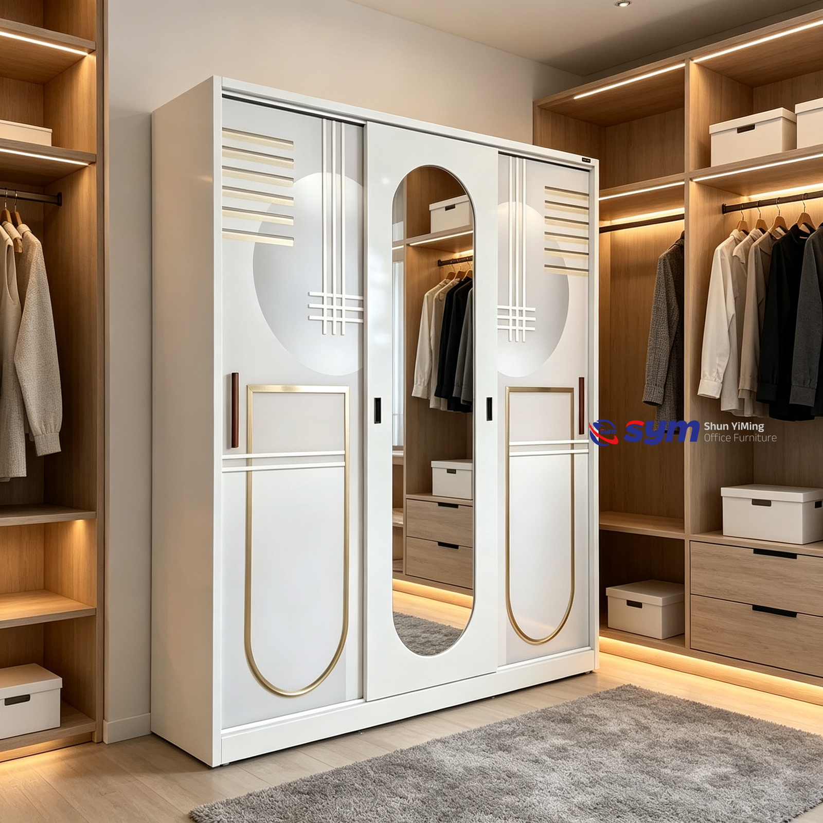 patterned fabric non woven portable wardrobe with lockable zipper door, simple metal frame closet for bedroom patterned fabric non woven portable wardrobe with lockable zipper door, simple metal frame closet for bedroom