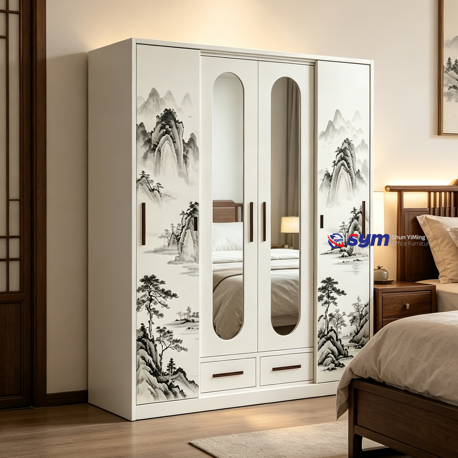 patterned fabric non woven portable wardrobe with lockable zipper door, simple metal frame closet for bedroom patterned fabric non woven portable wardrobe with lockable zipper door, simple metal frame closet for bedroom