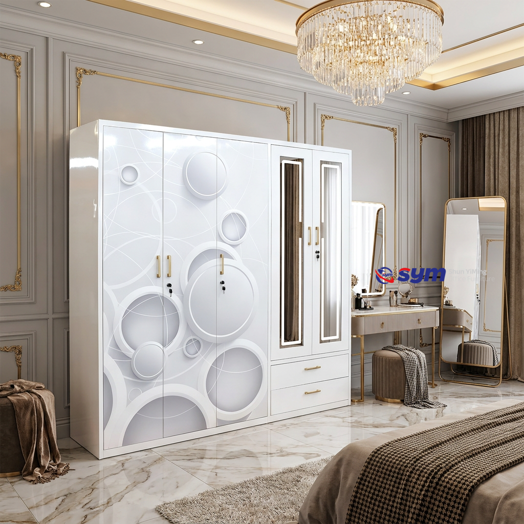 patterned fabric non woven portable wardrobe with lockable zipper door, simple metal frame closet for bedroom patterned fabric non woven portable wardrobe with lockable zipper door, simple metal frame closet for bedroom