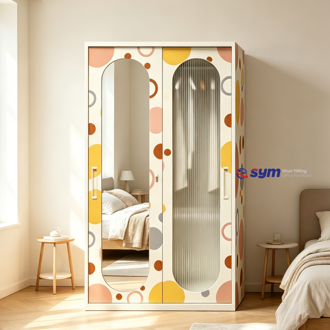 patterned fabric non woven portable wardrobe with lockable zipper door, simple metal frame closet for bedroom patterned fabric non woven portable wardrobe with lockable zipper door, simple metal frame closet for bedroom