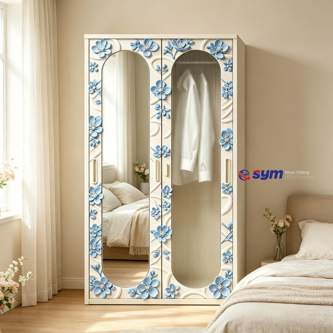 patterned fabric non woven portable wardrobe with lockable zipper door, simple metal frame closet for bedroom patterned fabric non woven portable wardrobe with lockable zipper door, simple metal frame closet for bedroom