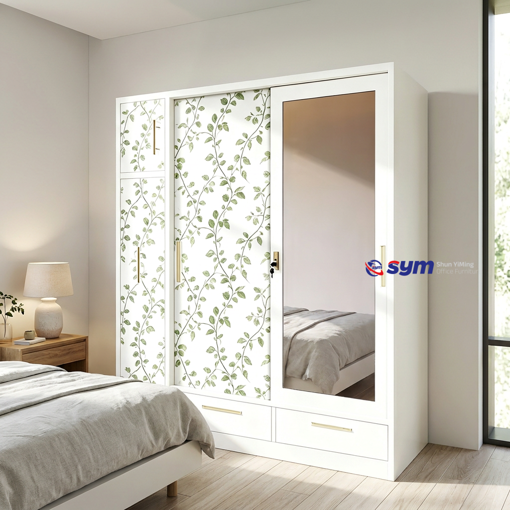 patterned fabric non woven portable wardrobe with lockable zipper door, simple metal frame closet for bedroom patterned fabric non woven portable wardrobe with lockable zipper door, simple metal frame closet for bedroom